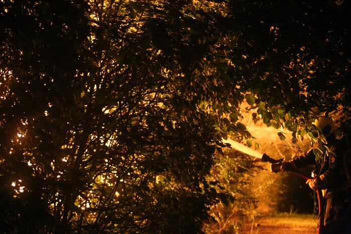 Houten chalet volledig afgebrand