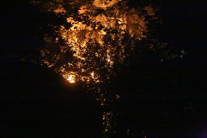 Houten chalet volledig afgebrand