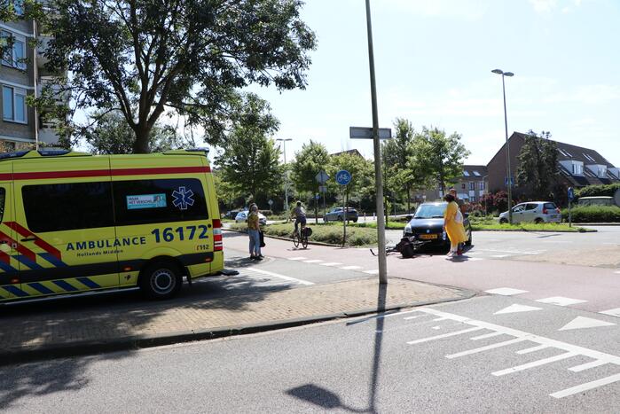 Overstekende fietser aangereden op fietspad
