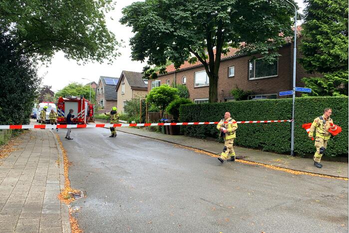 Weg afgesloten na gaslekkage