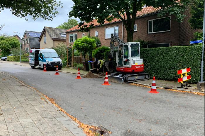 Weg afgesloten na gaslekkage