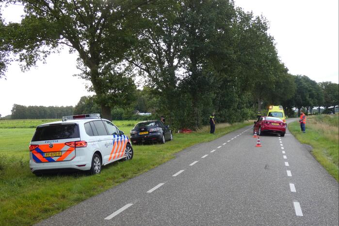 Auto in de kreukels na flinke klap tegen boom
