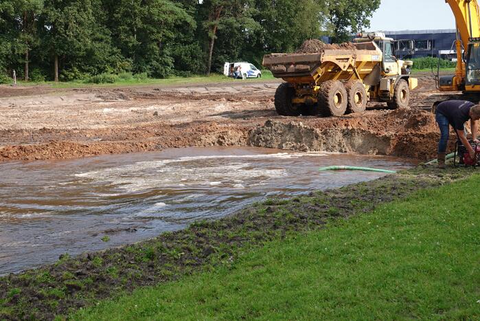 Flinke waterlekkage op bouwterrein