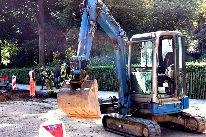 Gasleiding geraakt tijdens graafwerkzaamheden