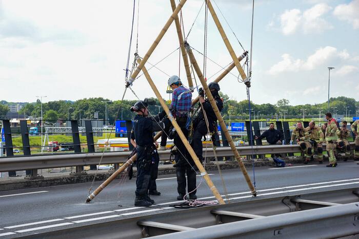 Klimaatactivisten Extinction Rebellion blokkeren toegang Shell-Pernis