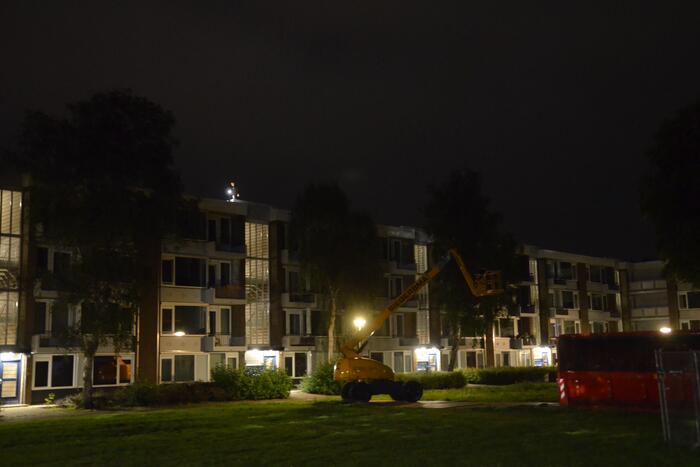 Zoekslag wegens geluiden op dak