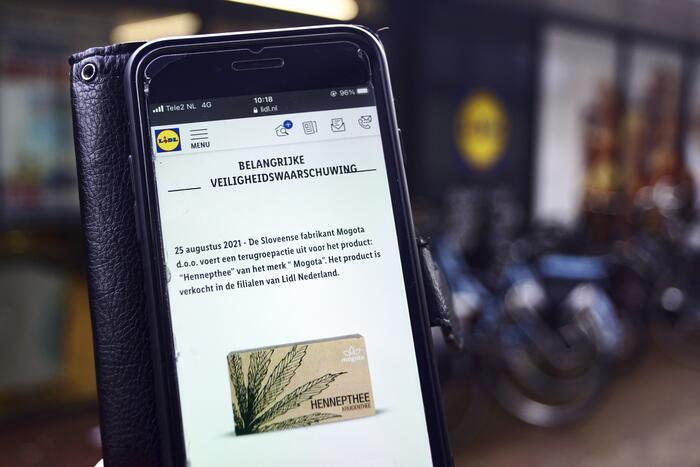 Te veel wiet in Mogata hennepthee van supermarkt Lidl