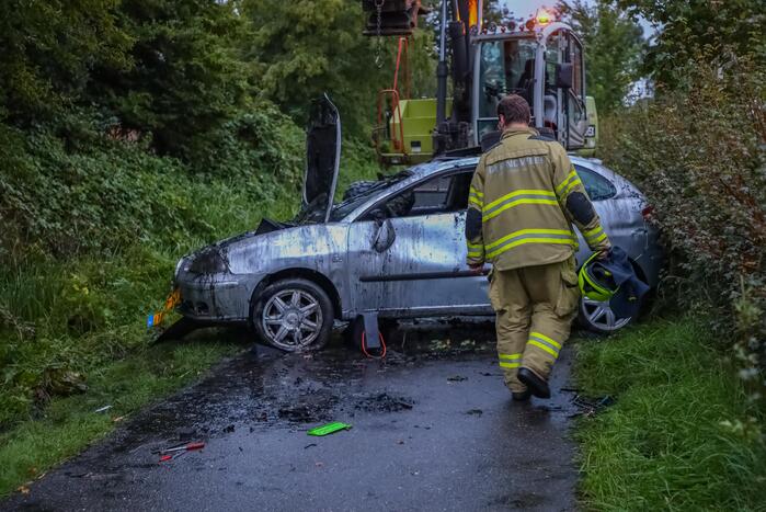 Auto raakt van de weg en belandt in sloot