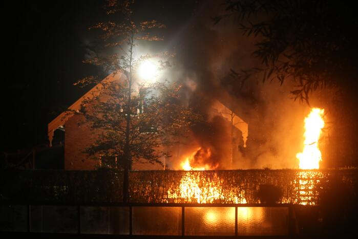 Flinke buitenbrand op terrein van hovenier