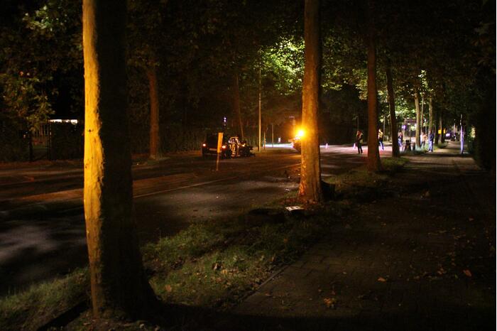 Bestuurder gewond door botsing tegen boom