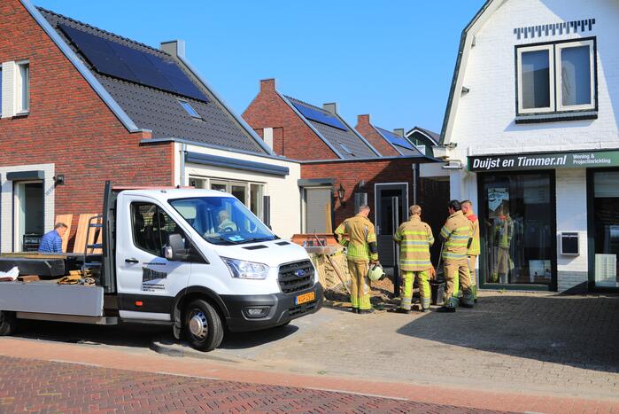 Gasleiding geraakt bij plaatsen van schuttingen