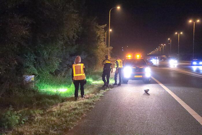 Bestuurster verliest macht over het stuur en komt tot stilstand in struiken