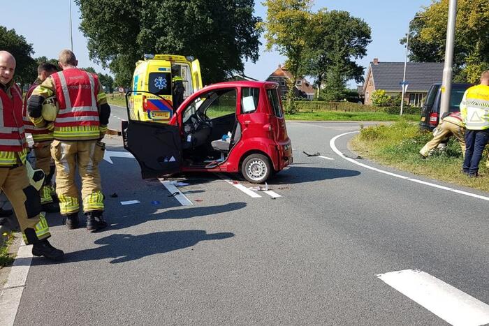 Bestuurder brommobiel gewond bij aanrijding