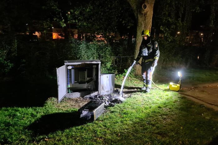 Straatkast beschadigd door brand