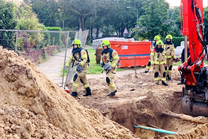 Gasleiding geraakt bij aanleg van riolering