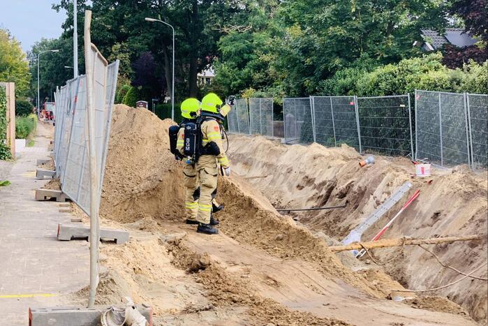 Gasleiding geraakt bij aanleg van riolering