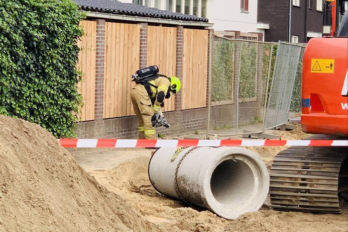 Gasleiding geraakt bij aanleg van riolering
