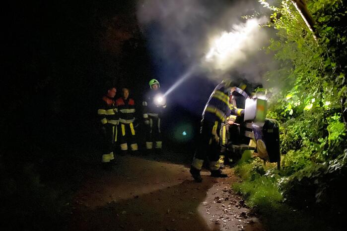 Brand in prullenbak met poederblusser geblust