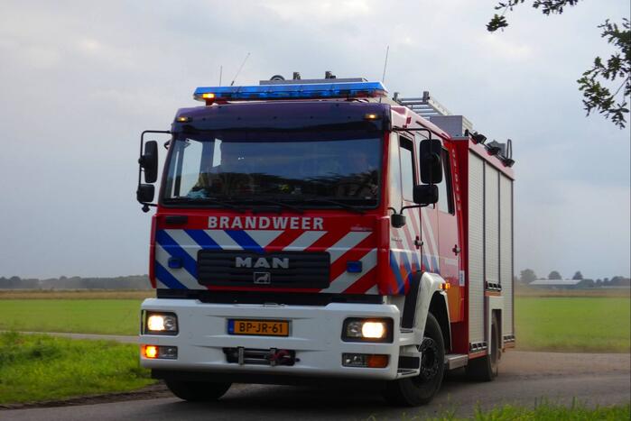 Buitenbrand door de brandweer geblust