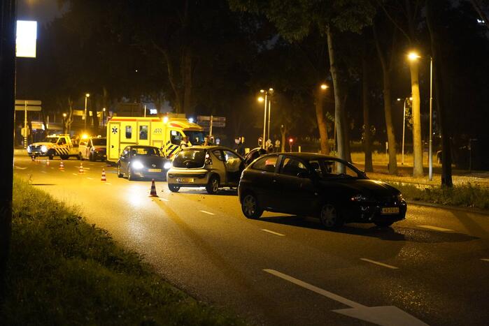 Personenauto belandt tegen boom