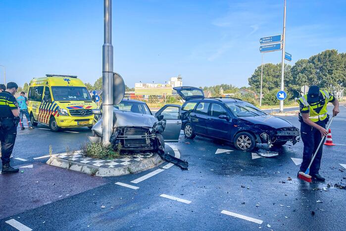 Hond gewond bij ongeval met twee auto's