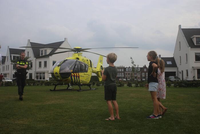 Traumahelikopter trekt veel bekijks