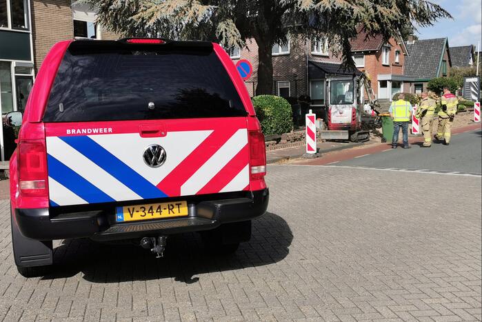 Lekkage in gasleiding bij graafwerkzaamheden