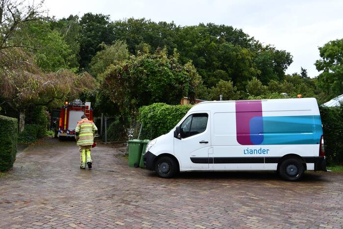 Lage druk gasleiding gesprongen midden in weiland