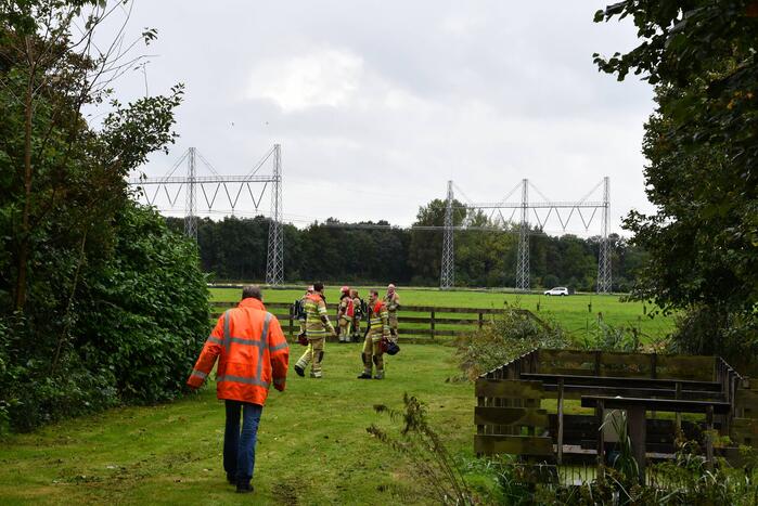 Lage druk gasleiding gesprongen midden in weiland