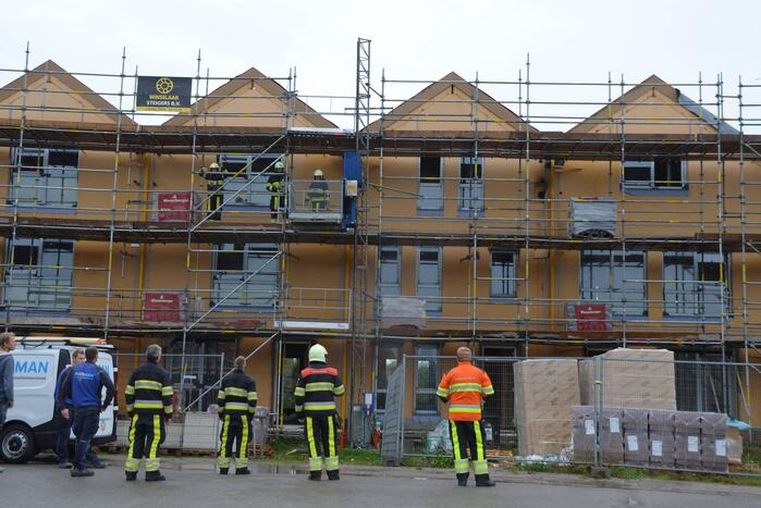 Brand in nieuwbouwwoning op bouwplaats