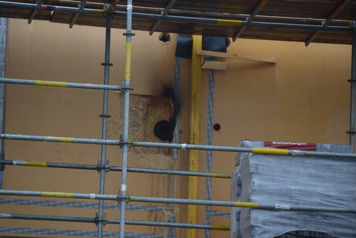 Brand in nieuwbouwwoning op bouwplaats