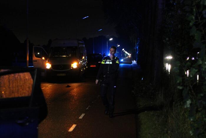 Personenauto botst tegen boom en vliegt in brand