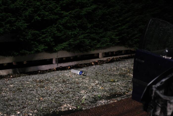 Personenauto botst tegen boom en vliegt in brand