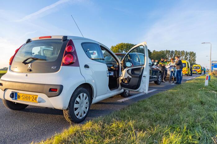 Kop-staartbotsing met lesauto
