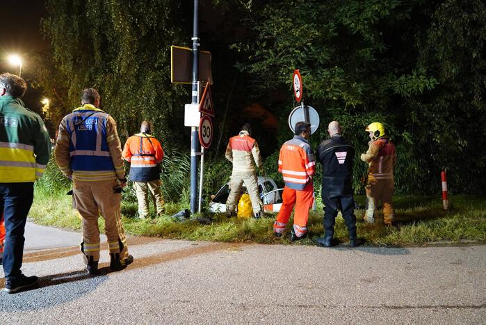 Personenauto belandt in sloot