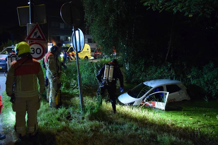 Personenauto belandt in sloot