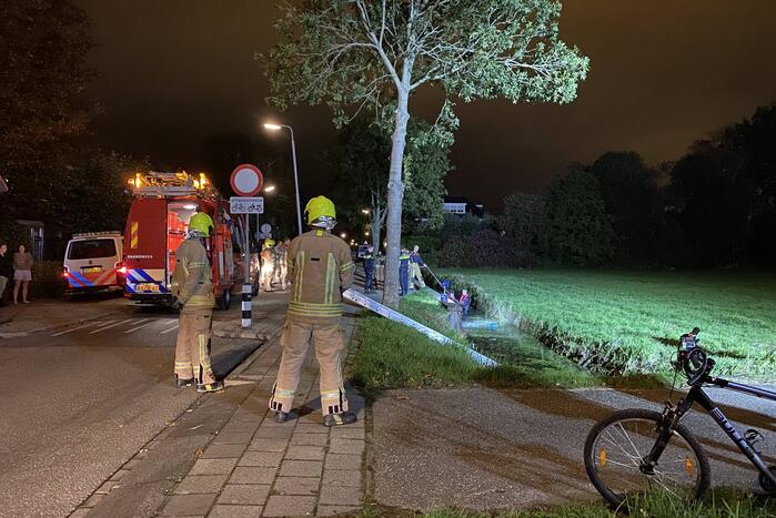 Brandweer verricht zoekactie in sloot