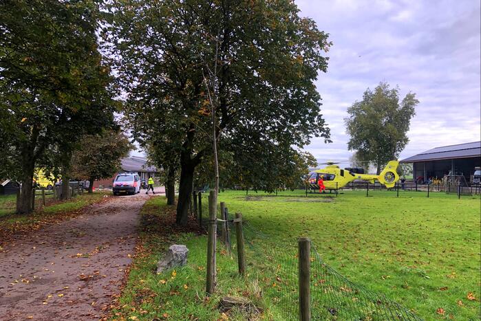 Traumahelikopter landt voor melding
