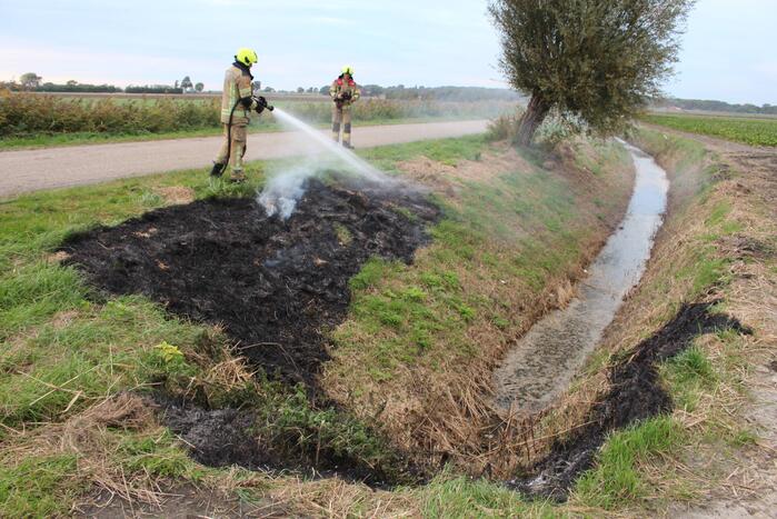 Stuk berm in brand door brandstichting