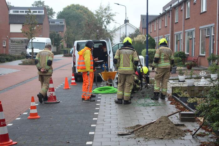 Gaslekkage ontstaan tijdens graafwerkzaamheden