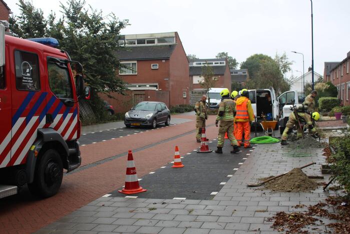 Gaslekkage ontstaan tijdens graafwerkzaamheden
