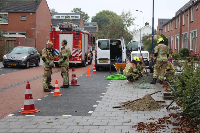 Gaslekkage ontstaan tijdens graafwerkzaamheden