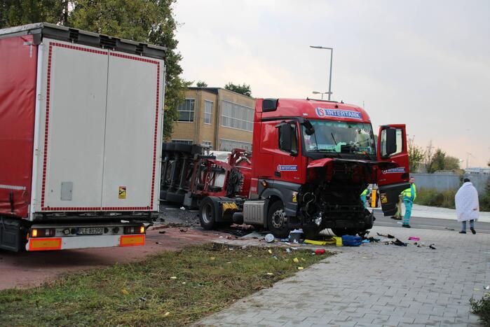 Grote brandweerinzet door ongeval tussen vrachtwagen en tankwagen