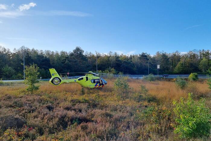 Traumahelikopter landt in hei voor rendez-vous