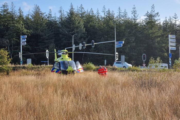 Traumahelikopter landt in hei voor rendez-vous