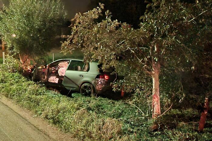 Bestuurder onder invloed belandt in berm