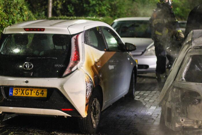 Geparkeerde personenwagen verwoest door brand