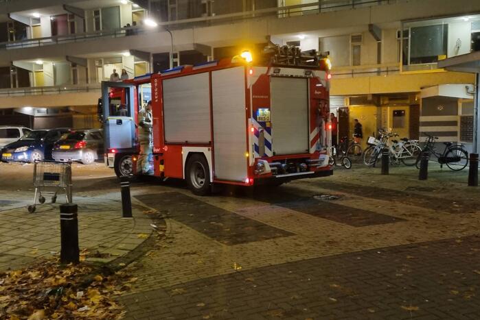 Kelderbox van appartement vol met rook door scooter