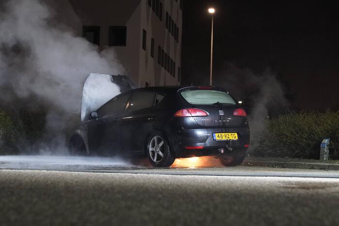 Geparkeerde auto uitgebrand