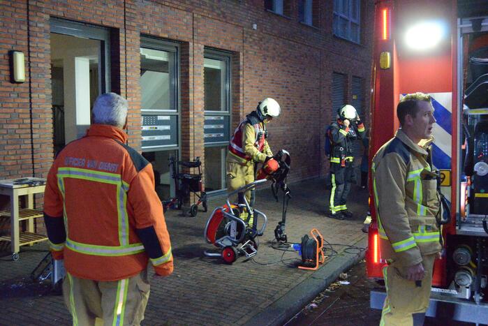 Magnetron vat vlam in keuken